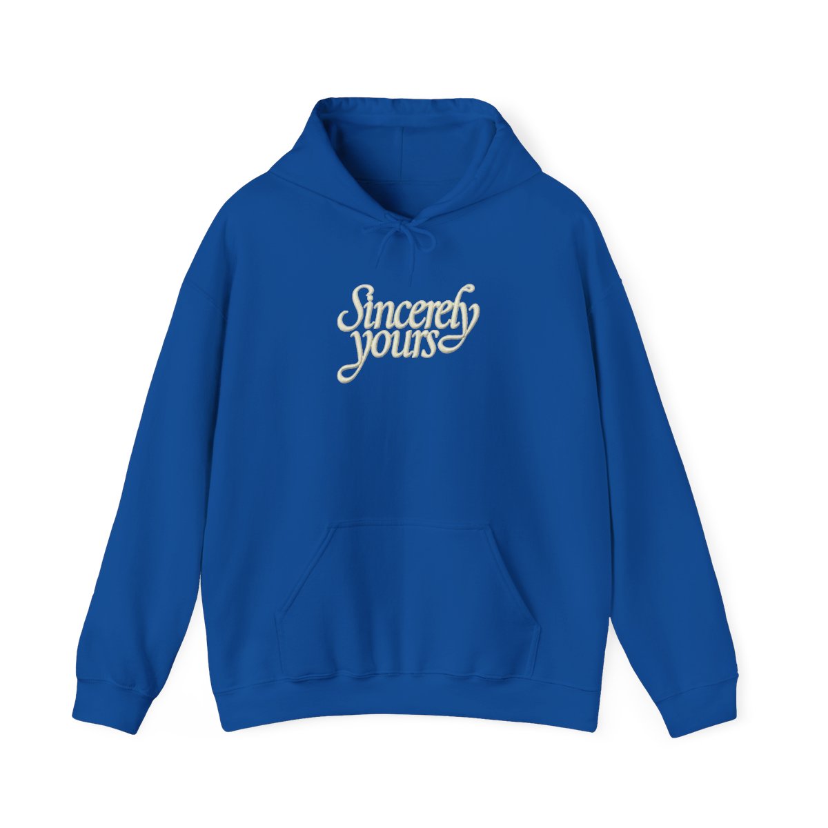 A light green hoodie with a kangaroo pocket and a drawstring hood. The phrase "Sincerely yours" is in a cursive font across the chest. The hoodie is made of a soft material - alternate angle 4, merchandise