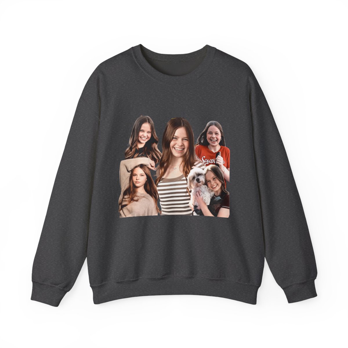Dark grey Sweatshirts with a pink and silver gradient graphic that reads "SALISH Matter". The graphic includes multiple images of a person. The shirt has short sleeves and a crew neck - alternate angle 4, merchandise