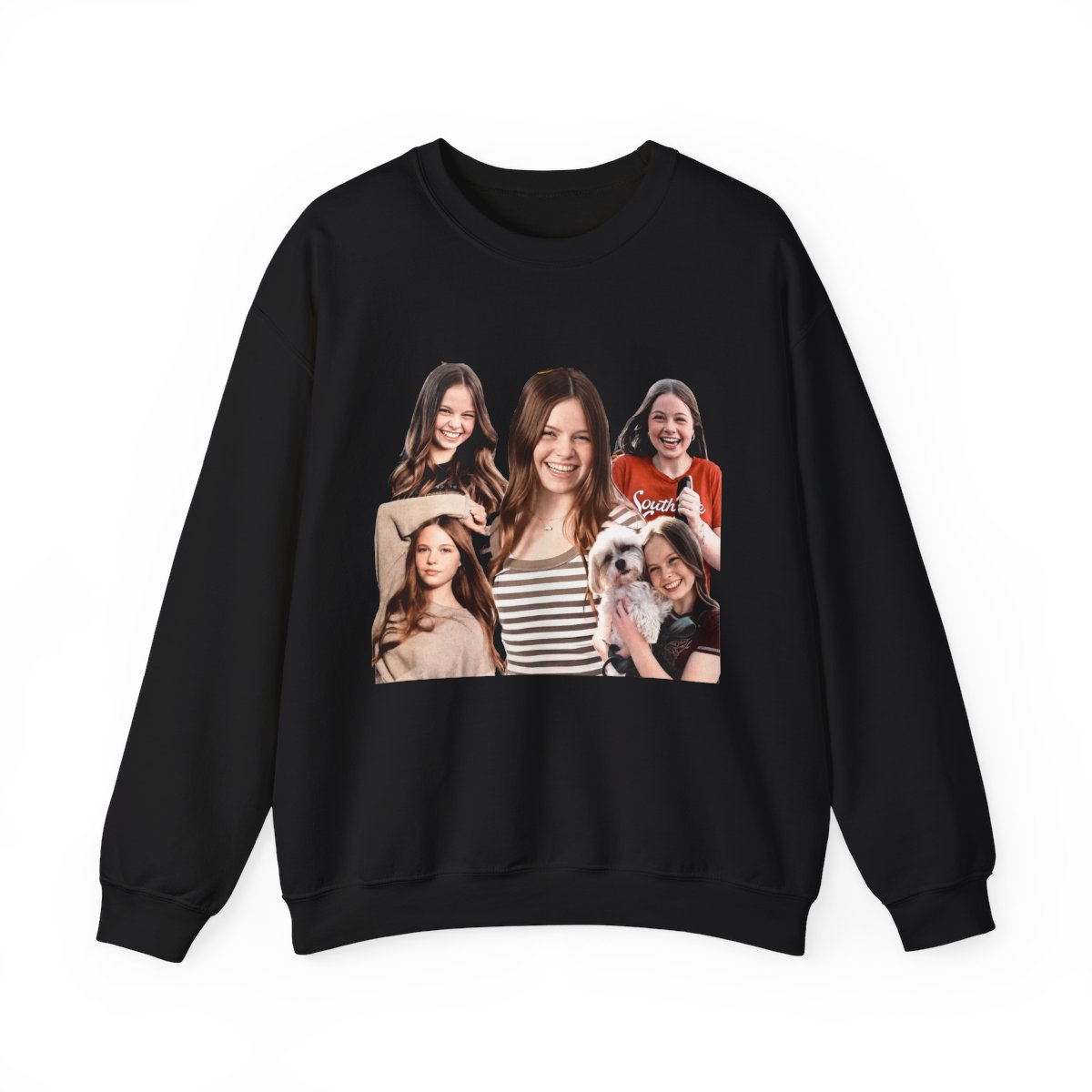 Dark grey Sweatshirts with a pink and silver gradient graphic that reads "SALISH Matter". The graphic includes multiple images of a person. The shirt has short sleeves and a crew neck