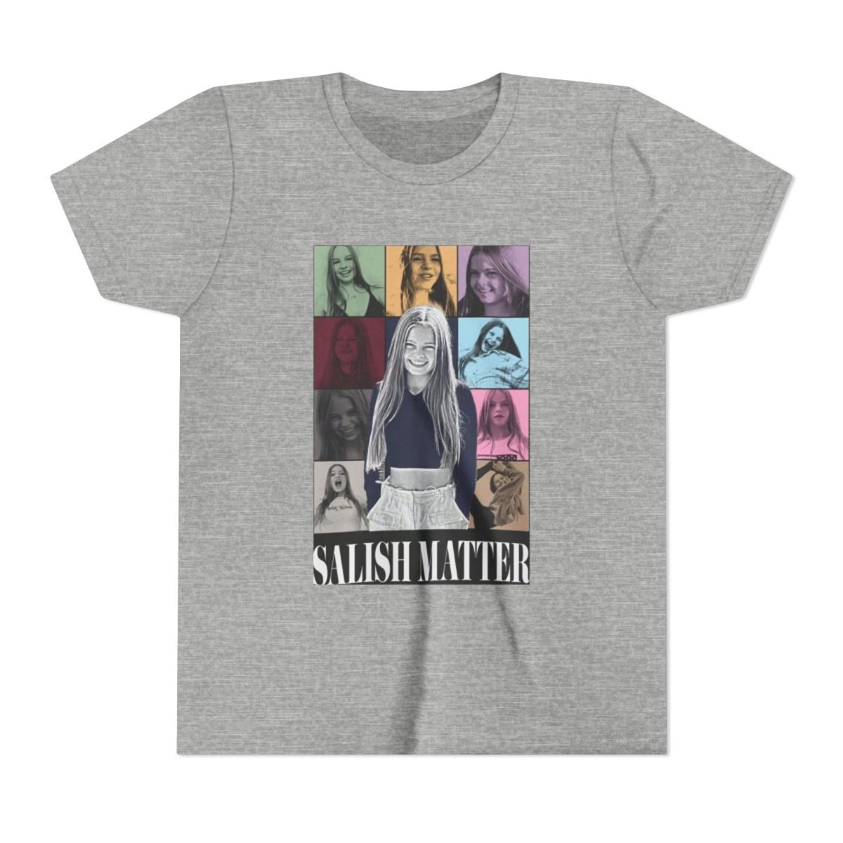 Salish Matter Pop Art Collage Kids T Shirt - alternate angle 2, merchandise