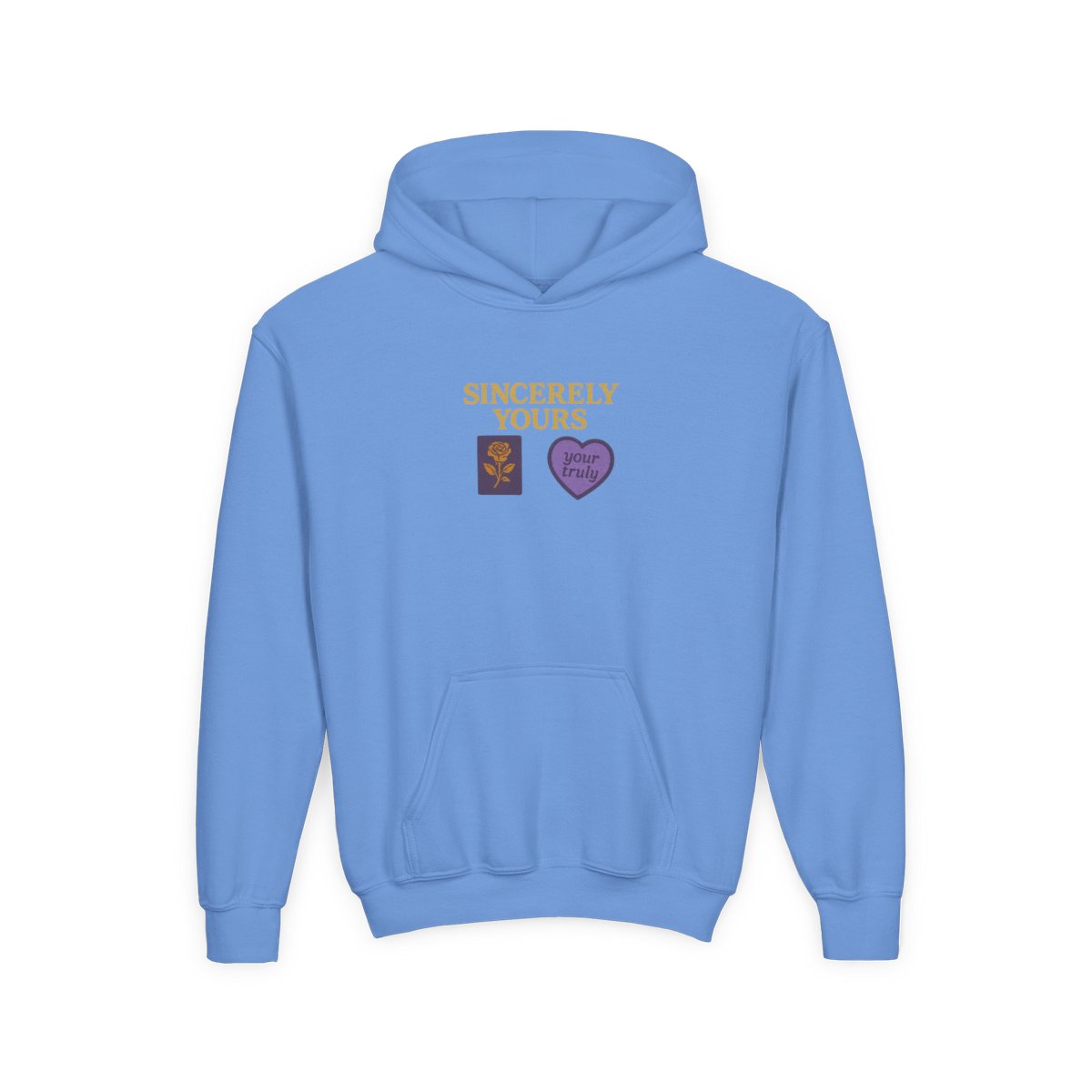 Sincerely Yours Embroidered Patches Kids Hoodie - alternate angle 5, merchandise