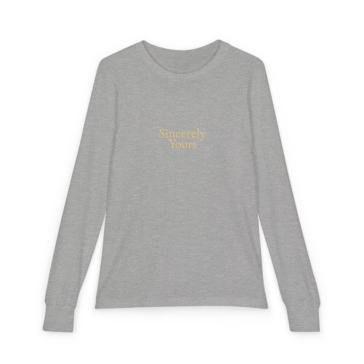 A pale yellow hoodie with the text "Sincerely Yours" across the chest. The hoodie has a hood and long sleeves. A small patch is visible on the left sleeve (Kids) - alternate angle 4, merchandise