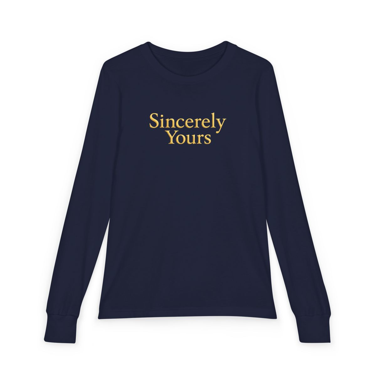 A pale yellow hoodie with the text "Sincerely Yours" across the chest. The hoodie has a hood and long sleeves. A small patch is visible on the left sleeve (Kids) - alternate angle 5, merchandise